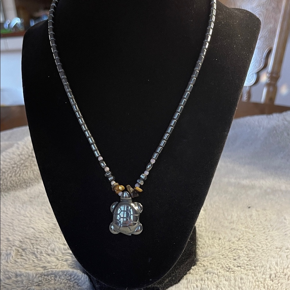 Chic Amatist Turtle Pendant Necklace